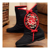Peacock Vintage Beijing Cloth Shoes Embroidered Boots black 35