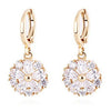 18Ct Oro Galvanizada Circonita Pendientes