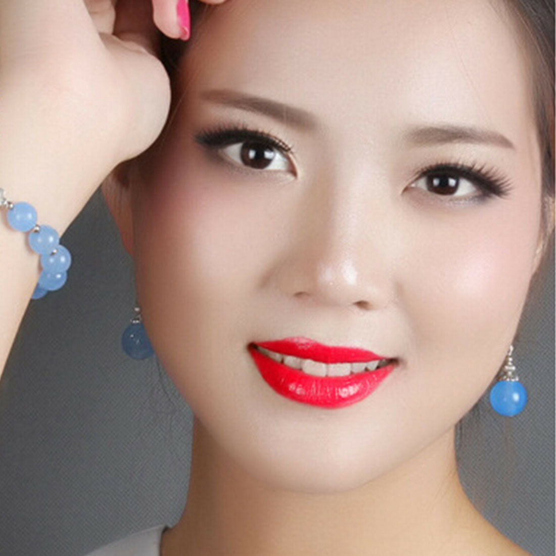 Original DIY Design Miao Silver Nepal Chalcedony Vintage Long Earring Woman