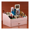 Nacré Brillant Cuir Miroir Comestics Boite de Rangement Rose