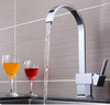 Rotative Wasserfall Küchen Armatur Chrom Messing 30cm