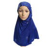 Dignified Muslim Gauze Lace Zircon Kerchief Scarf    sapphire blue