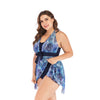 Women Classic Blue  Marine Fish Padded One Piece Dress Swimsuit Padded Bra Tanki