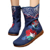 Vintage Beijing Cloth Shoes Embroidered Boots jeans 35