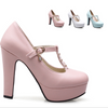 Súper Tacón Alto Redondo Plataforma Corte bajo Mujer Zapatos