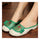 Old Beijing Cloth Embroidered Shoes Flax Slippers   green