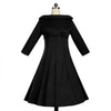 Vintage Hepburn Stilkleid Schmal Groß Schößchen Schwarz