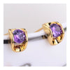 18K Gold Glavanized Austrian Zircon Earrings   purple