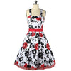 Sommerkleid Hepburn Style Schmal Groß Schößchen Balonrock Rot