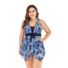 Mujer Classic Azul Marino Peces Acolchado de una Sola Pieza Vestido Bañador