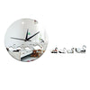 Swan Mirror Wall Clock Kid Room DIY Creative Sticking