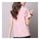 Loose Plus Size Cotton&Flax Casual Top T-shirt  pink