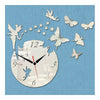 Acrylic Butterfly Creative Mirror DIY Wall Clock   silver