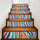 New 3D DIY PVC Waterproof  Stair Decals Wall  Floor Sticker Colorful Stripes QS0