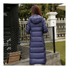 Winter Light Thin Down Slim Coat Extra Long Plus Size    navy