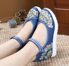 Chinese Ethnic Embroidery Inner high Heel Elevator Cheongsam Dress Shoes Flower
