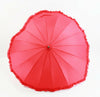 Fiber lace heart-shaped creative umbrella sunshade umbrella straight shank Art