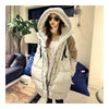 Woman Winter Thick Loose Middle Long Down Coat    beige