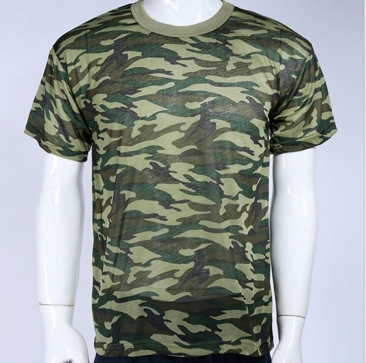 Mens' Camouflage Camo Military Army Outdoors Hunting Fishing T Shirt Cotton