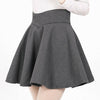 High Waisted Bust Skirt Middle Long Pleated A-line Skirt grey S