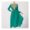 Court Golden Silk Tipeet Muslim Dress   green   S