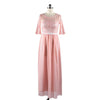 Lacets Macramé Mousseline Sexy Robe Complète Rose