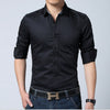 Mens Luxury Stylish Casual Dress Slim Fit T-Shirts Casual Long Sleeve