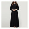Muslim Single-breasted Vintage Big Peplum Dress   black   M