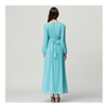 Muslim Robe Dress Belt Long Sleeve Women Garment   sky blue  M