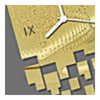 Miroir Horloge Murale 3d Décoration Carré Mosaïque en Or