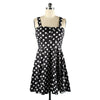 Vintage Hepburn Style Haut Bandeau Pois Robe Noire