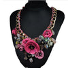 Ornament Crystal Flower Woman Necklace Woman Short Sweater Necklace    light ros