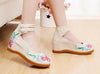 Chinesisch Ethnische Stickerei Innen Hoher Absatz Aufzug Formelle Schuhe Zwei