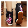 Wave Vintage Beijing Cloth Shoes Embroidered Boots black 35