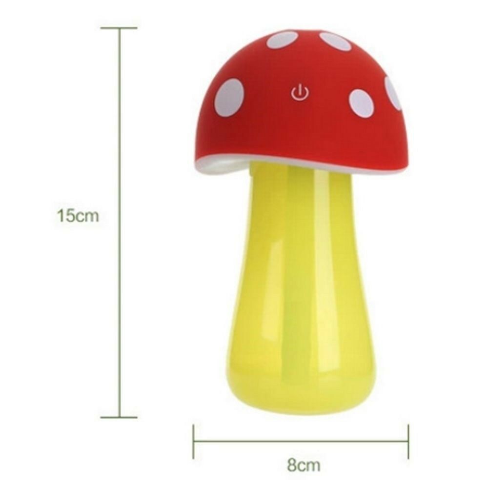 Creative Night Lamp USB Mushroom Humidifier Air Purifier   red