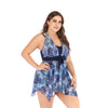 Mujer Classic Azul Marino Peces Acolchado de una Sola Pieza Vestido Bañador