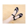 Embroidered Shoes High Heeled Shoes Square Dacne Manual Embroidery