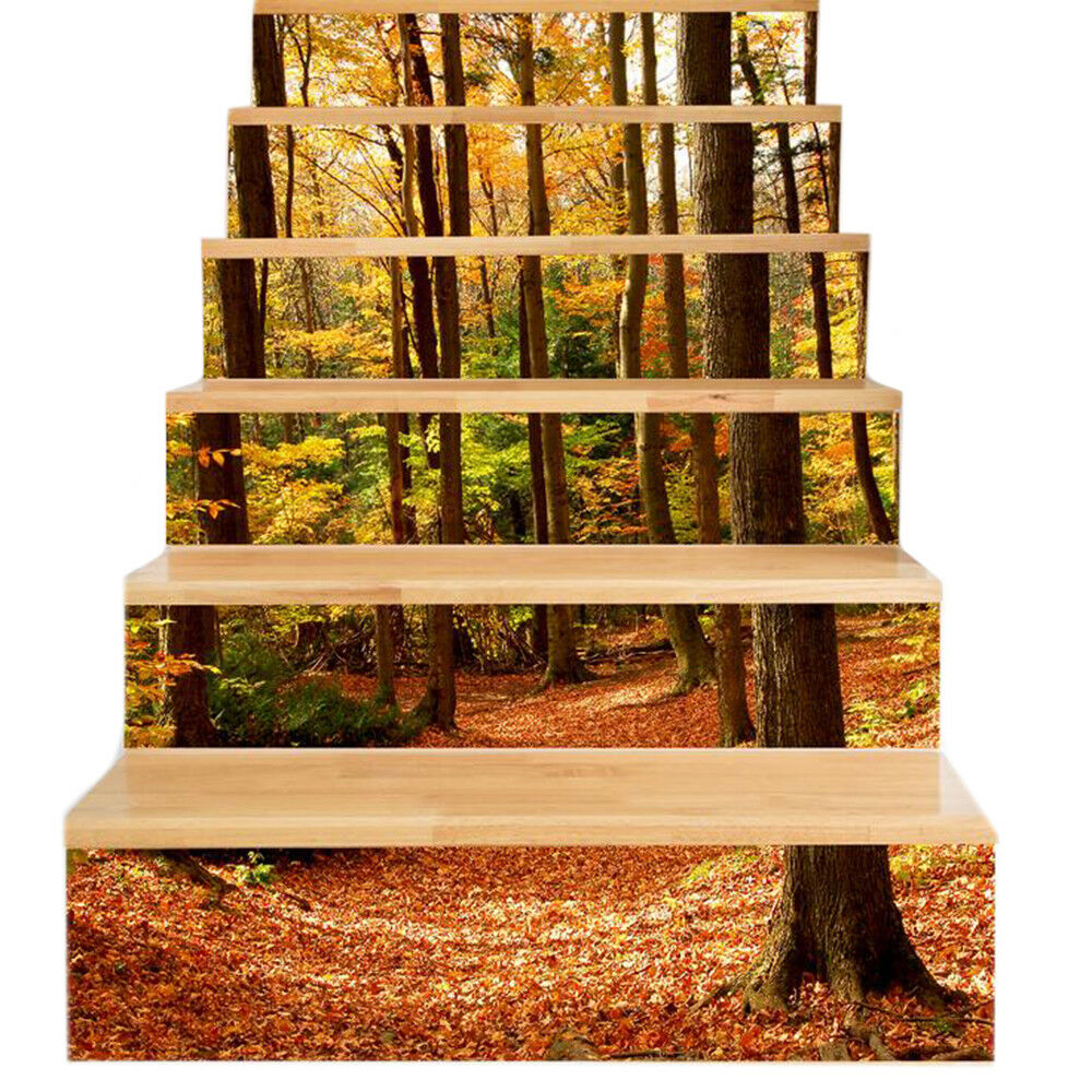 New 3D DIY PVC Waterproof  Stair Decals Wall  Floor Sticker  Forest QS021