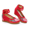 Chinese Ethnic Embroidery Inner high Heel Elevator Dress Shoes Two lace-up