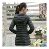 Light Thin Down Coat Woman Middle Long Hoodied