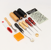 13pcs Wood Handle Leather Craft Tools Kit Leather Hand Sewing Tool Punch Cutter