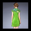 À la Mode Campagne Petit Rafraîchissant Pringting Robe en Soie 60202 S