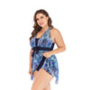 Mujer Classic Azul Marino Peces Acolchado de una Sola Pieza Vestido Bañador