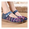 Alt Peking Stoff Bestickt Schuhe Kreuzstich Lila