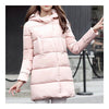 Down Coat Woman Middle Long Slim Plus Size Winter   pink