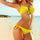 Push-Ups Sexy Bikini Swimwear Swimsuit Bathing Suit  yellow