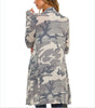 Camouflage Relaxed Long Sleeve Open Cardigan Top Plus Size