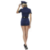 Blue Policewoman Game Uniform Halloween Cosplay Party Costume