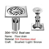 Choisissez 304-1012 Double Usage Acier Inoxydable 304 Drain de Sol Prince Fox