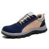 Men's Nubuck Leather Work Safety Shoes Summer Breathable Smash-proof Penetration